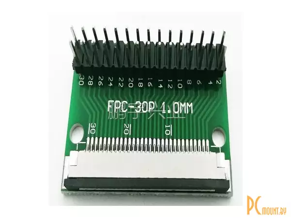 FFC/FPC-30P-1.0 Макетная плата переходник FFC 30pin шаг 1.0мм на DIP 2.54 прямые пины